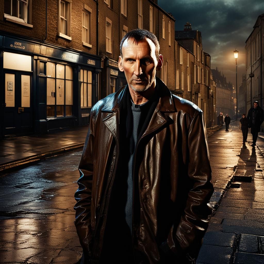 Ninth Doctor Portrait in Cardiff Street