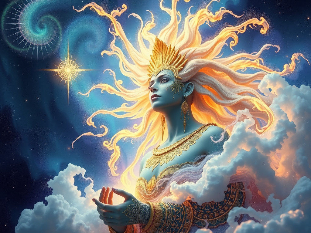 Luminescent Being Amidst Cosmic Stardust