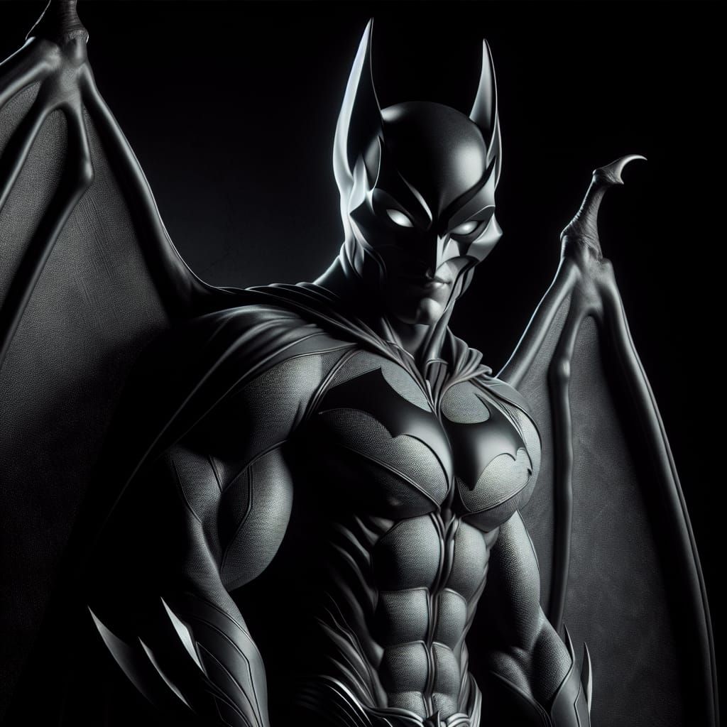 Intimidating Werebat Vigilante with Glowing Eyes