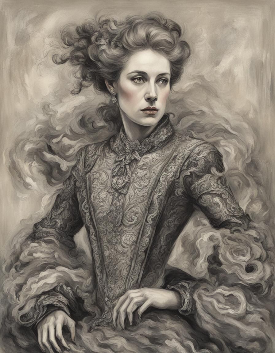 Elegant Portrait Reflecting Inner Turmoil