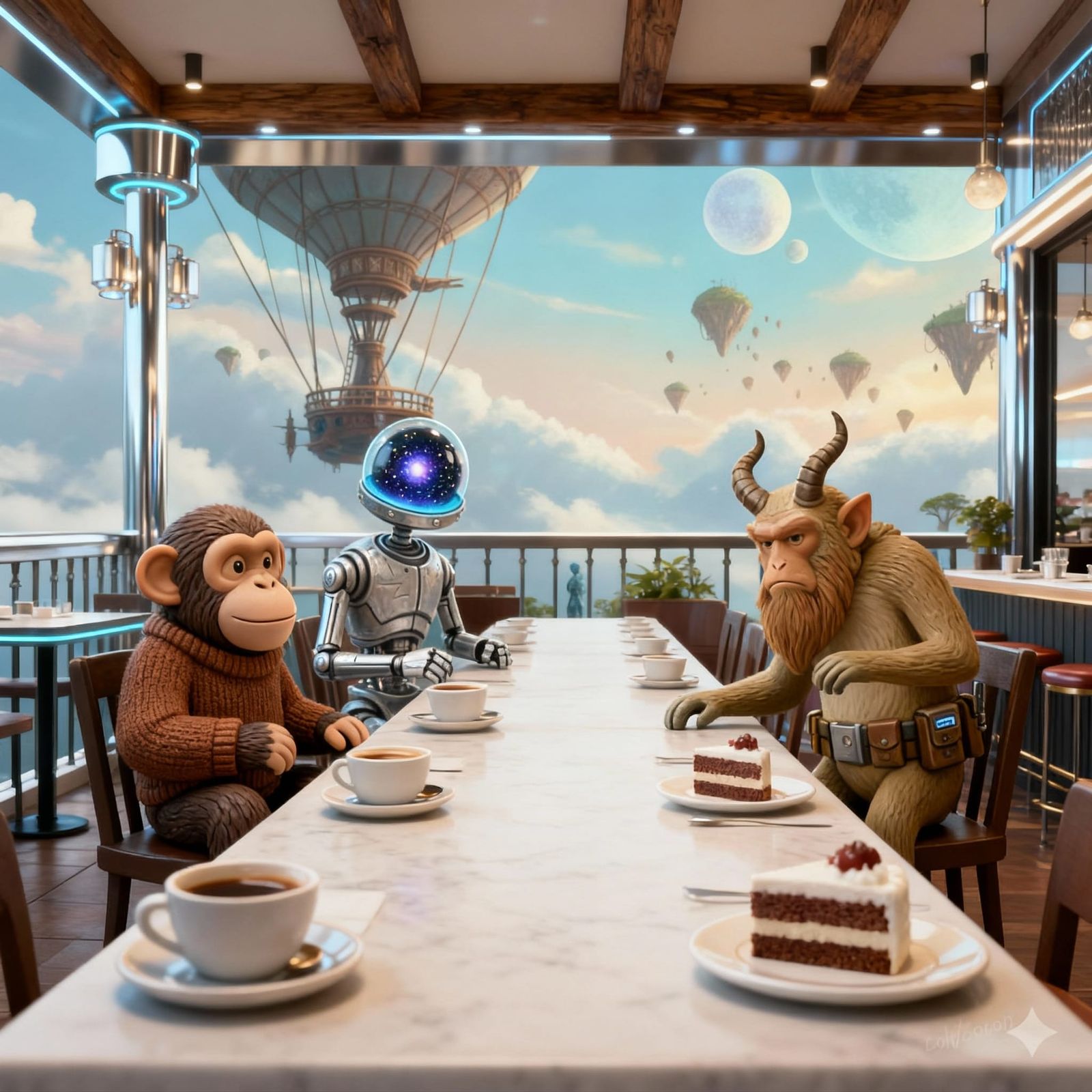 Friends From Different Timelines Reunite for Coffee and Cake