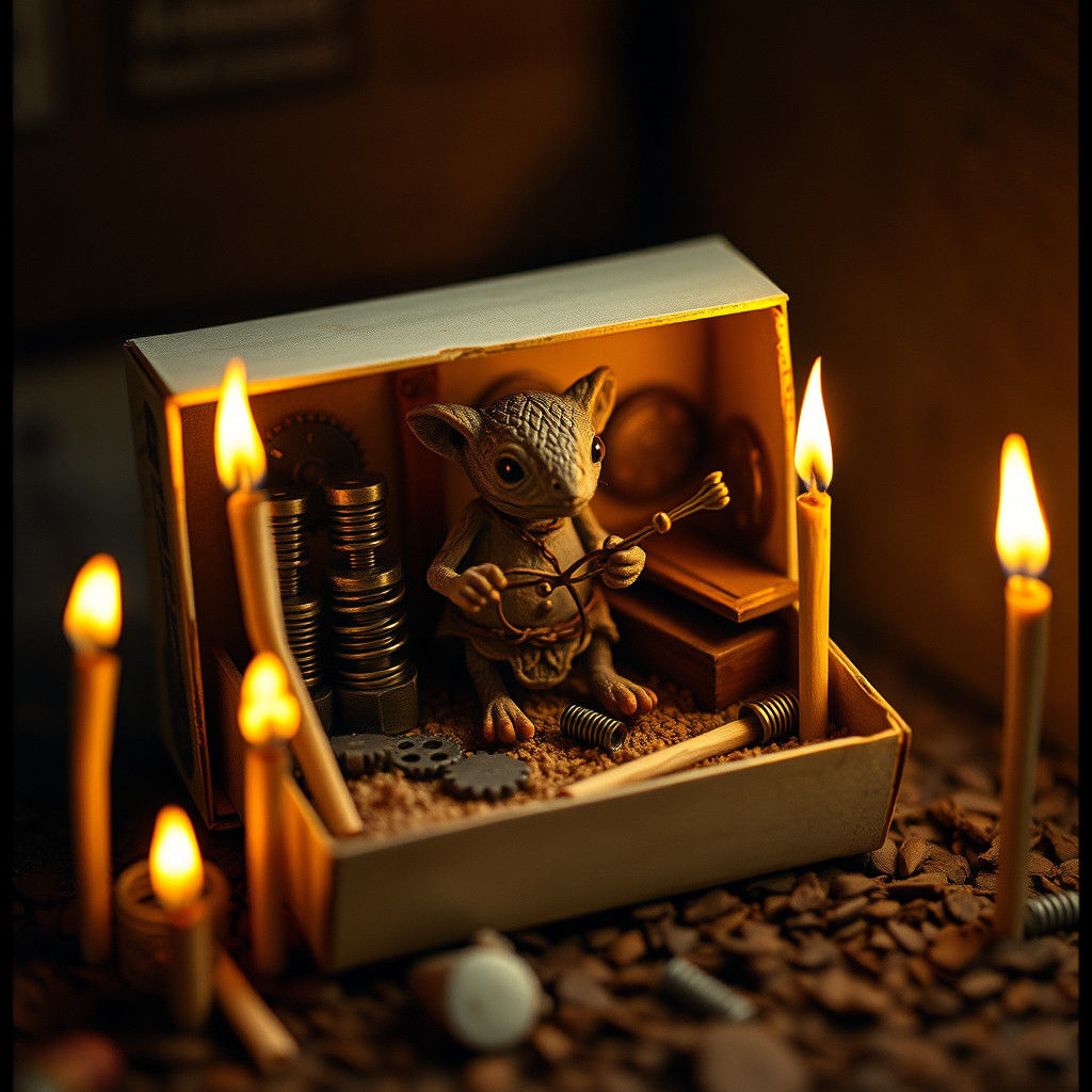 Tiny Creature Crafts Matchbox Home in Cinematic Miniature Wo...
