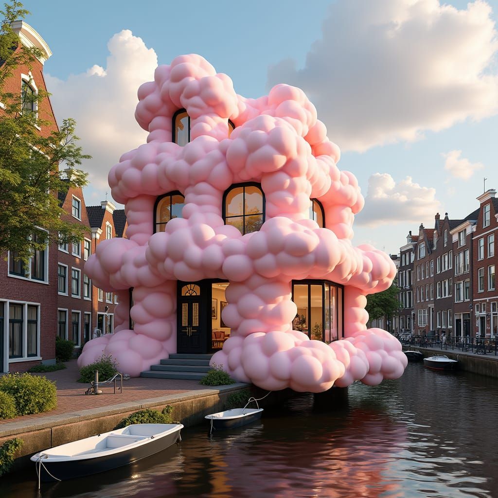 Pink Cloud Canal House in Amsterdam