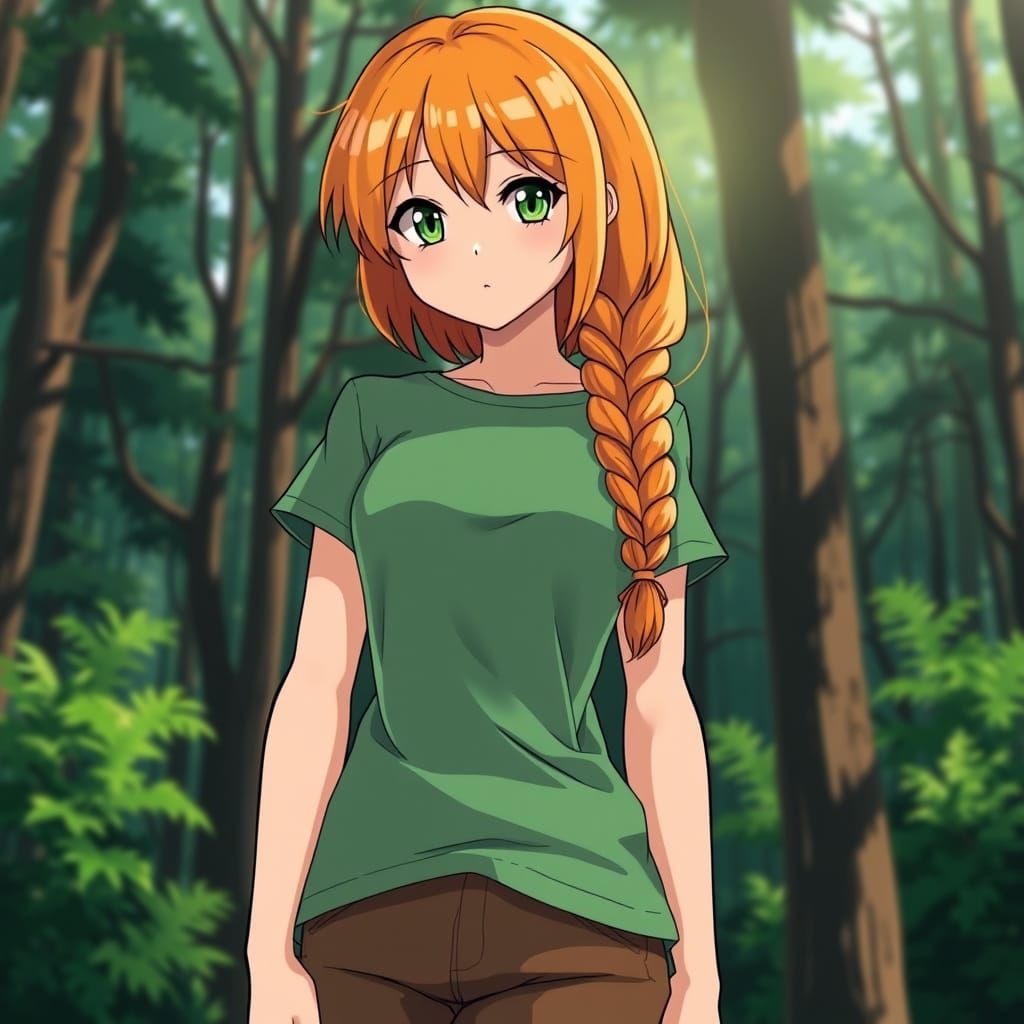 Ethereal Girl in Forest Glade