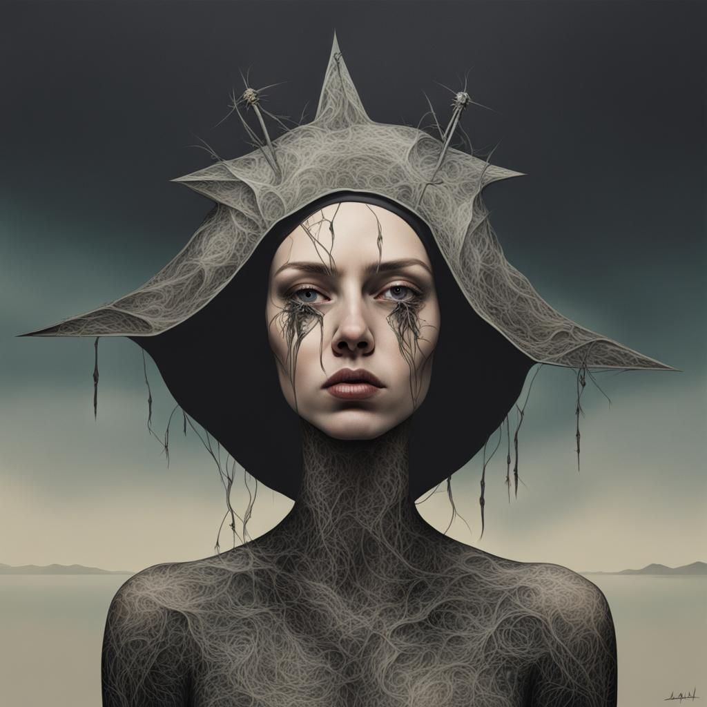 Surreal Personification of Self-Doubt and Insecurity