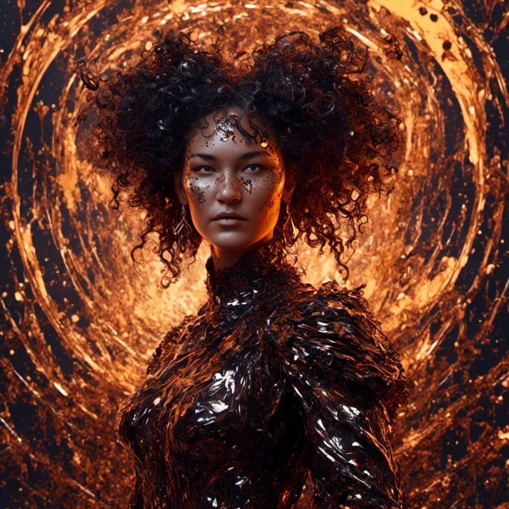 <lora:Liquidized:1.0> <lora:Native woman:1.0> A woman in liq...