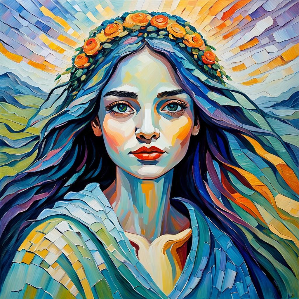 Colorful Expressionist Painting with Textured Impasto