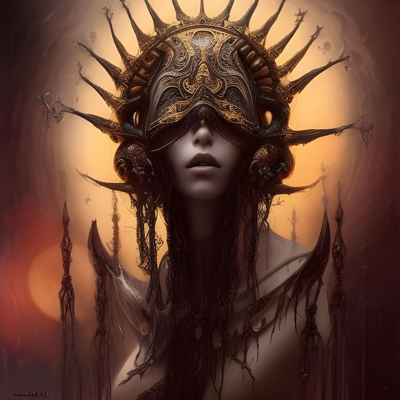 Alien Priestess in Fantasy Art Style