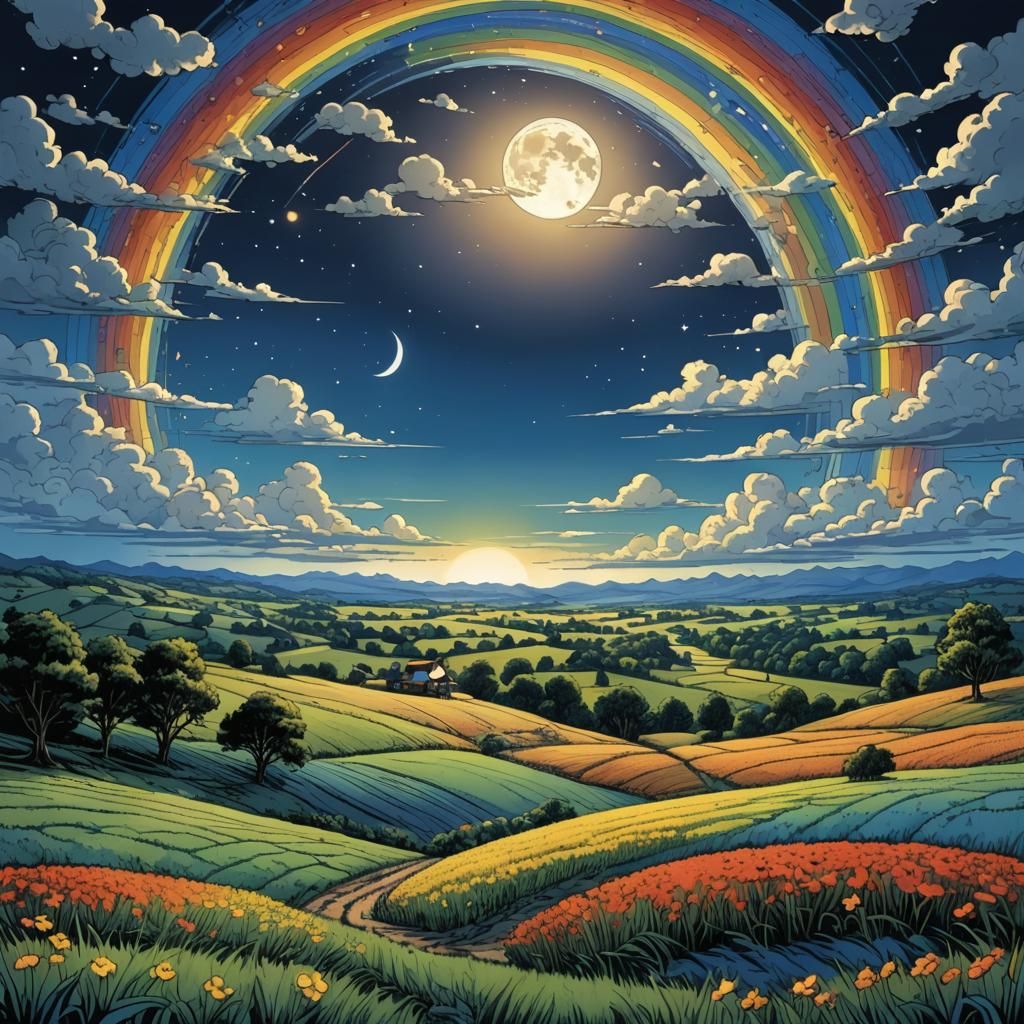 Harvest Moon Over Rainbow Fields, Comic Book Art