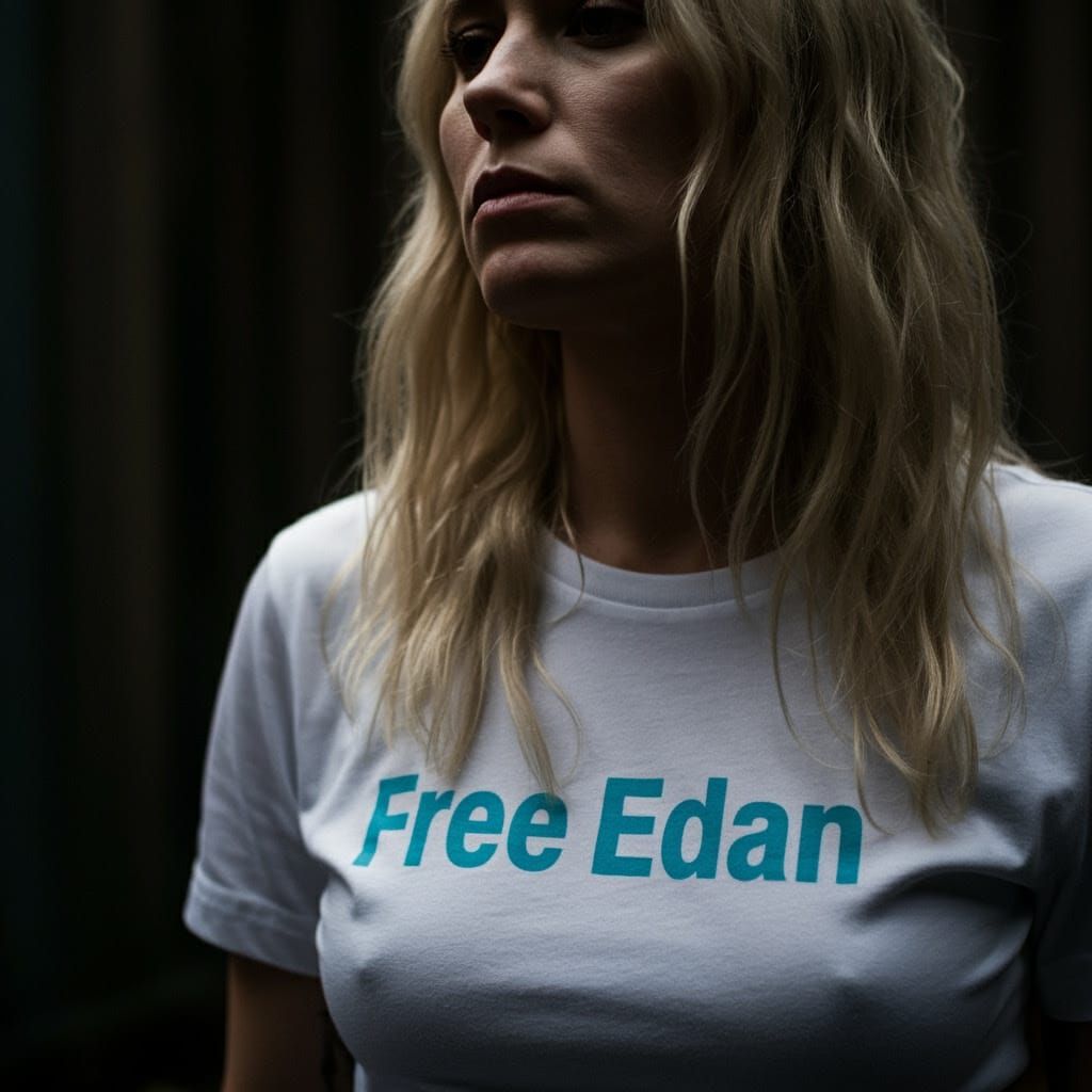 Determined Woman Demands Justice in High-Contrast Portrait