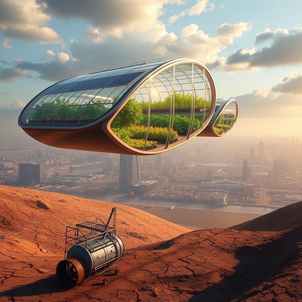 Sustainable Futuristic Metropolis with Floating Gardens and ...