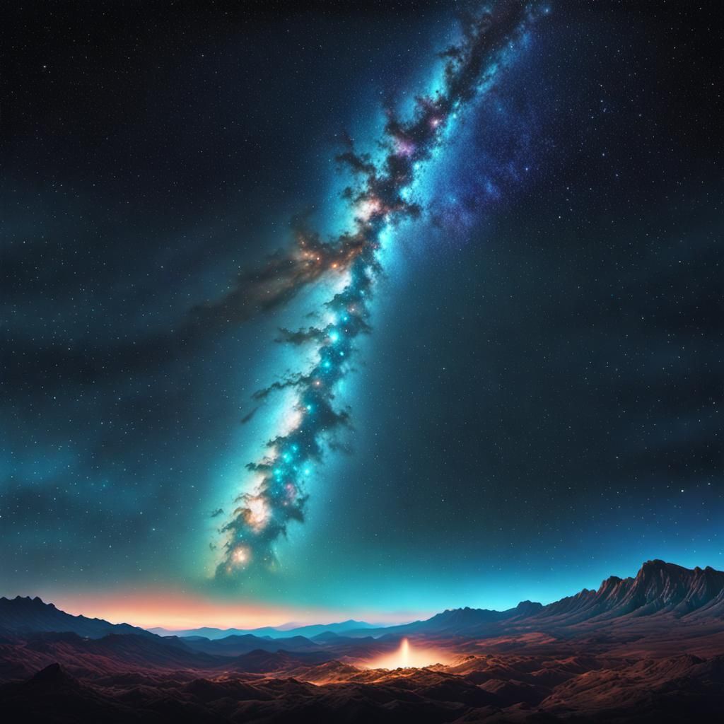 Majestic Milky Way in Starry Night Sky