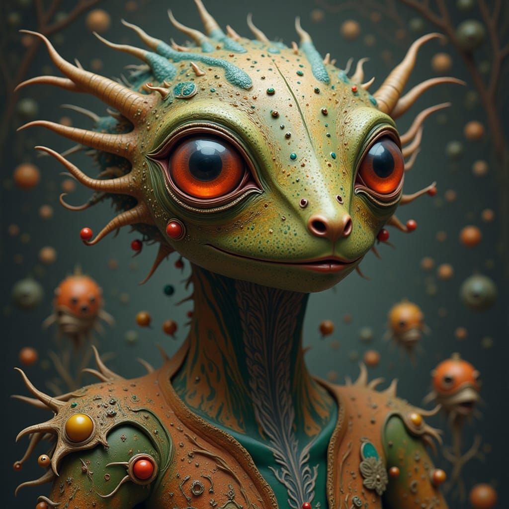 Baroque Alien Creature in Surreal Style
