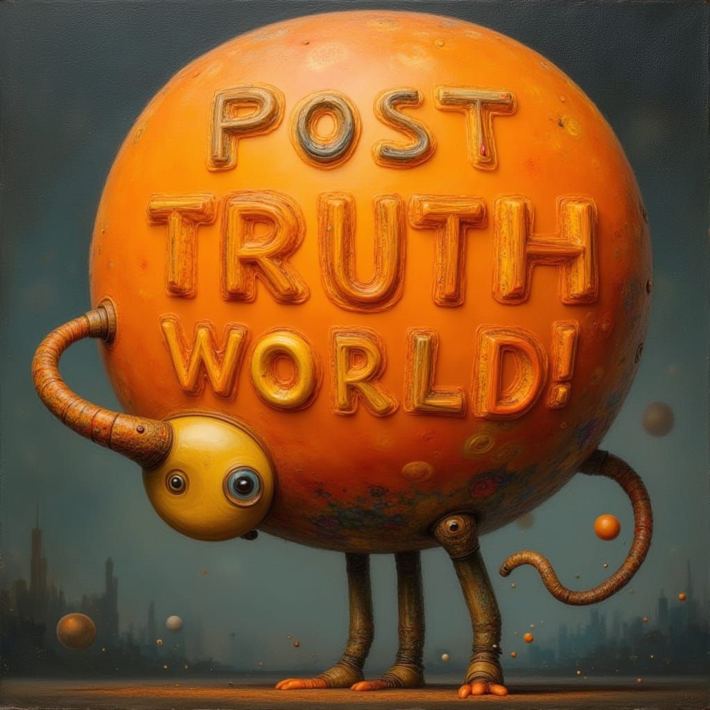 Surreal Orange Blobhead Speaks in Volumetric Lighting