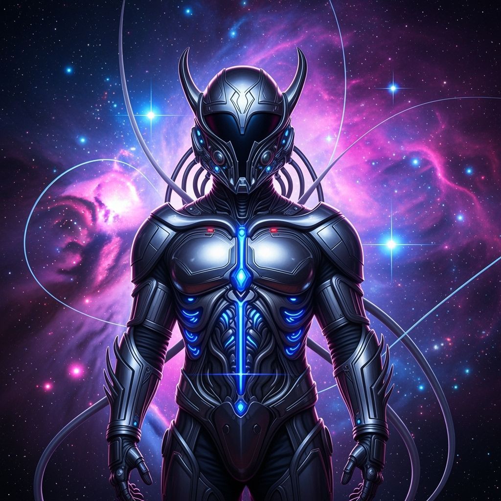 Nebula Starship Pilot in Futuristic Style