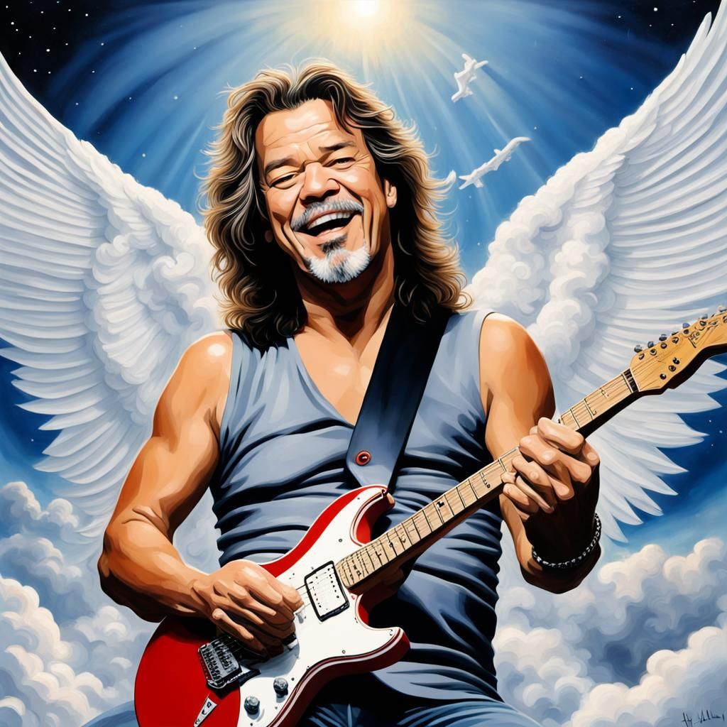 Eddie Van Halen Portrait in Heaven
