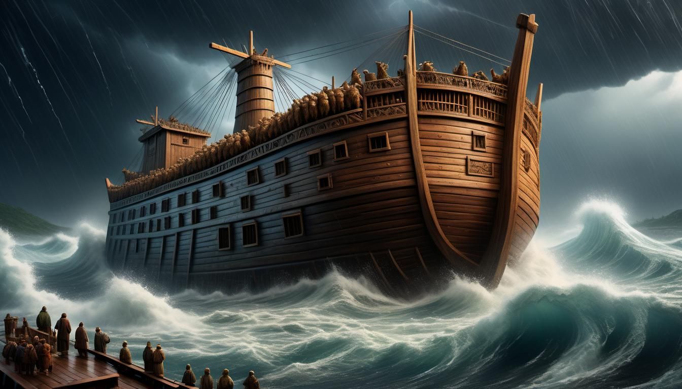 Noah's Ark: A Cinematic Digital Art Depiction