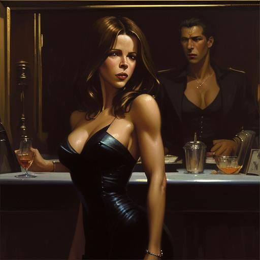 Paris Cafe Scene as Oil Painting