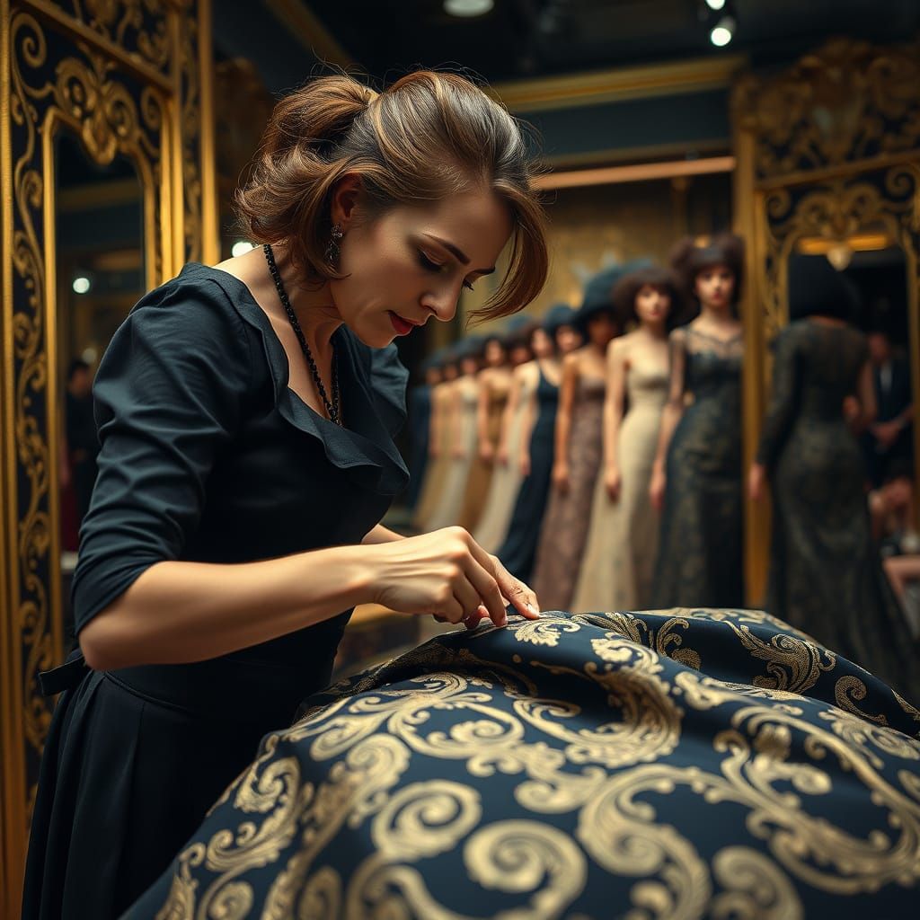 Frantic Seamstress Completes Final Stitches on Luxury Black ...