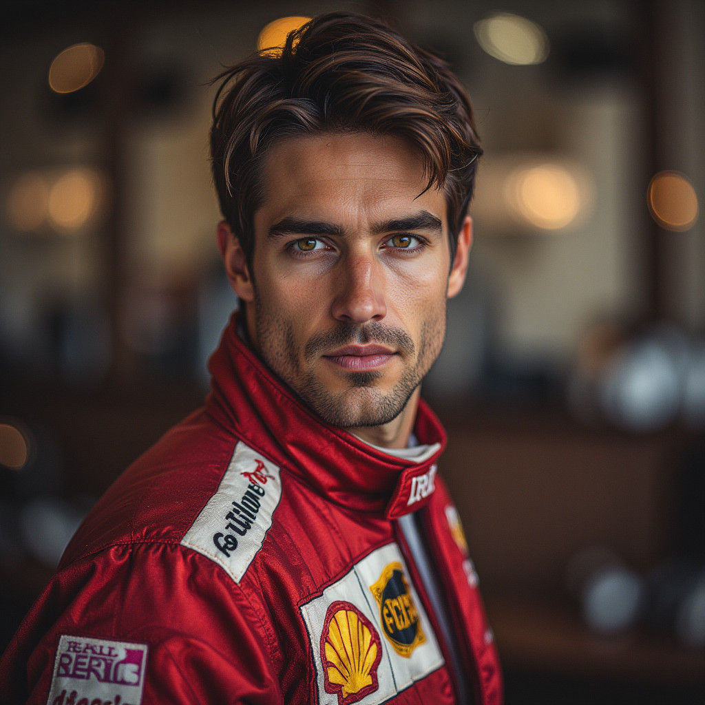Ferrari Pilot Charles Leclerc in Intense Portrait