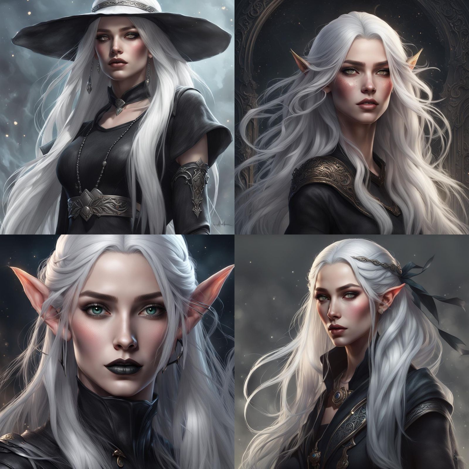 Detailed Elf Woman Portrait in Fantasy Art Style