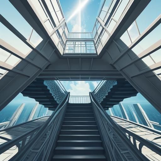 Surreal Impossible Staircase Inspired by Escher