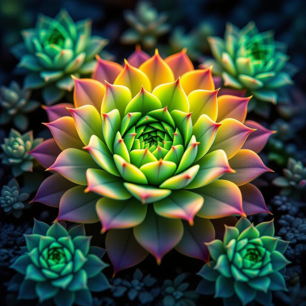 Luminescent Succulents Glow with Neon Colors