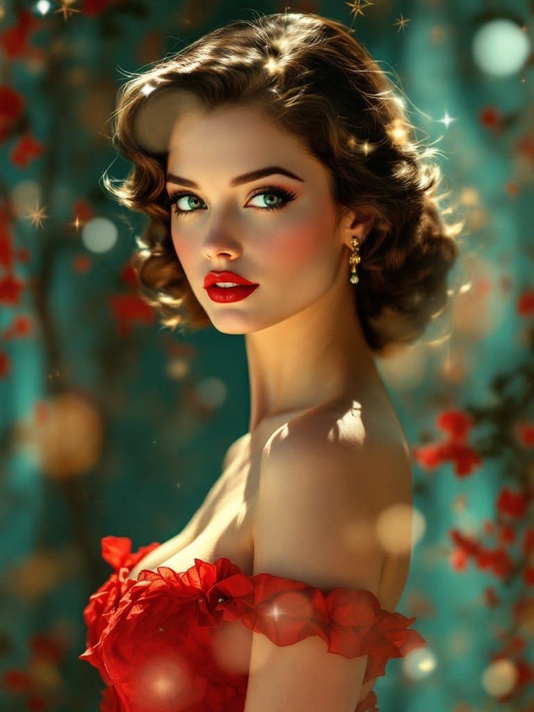 1950s Pin-Up in Impressionist Style