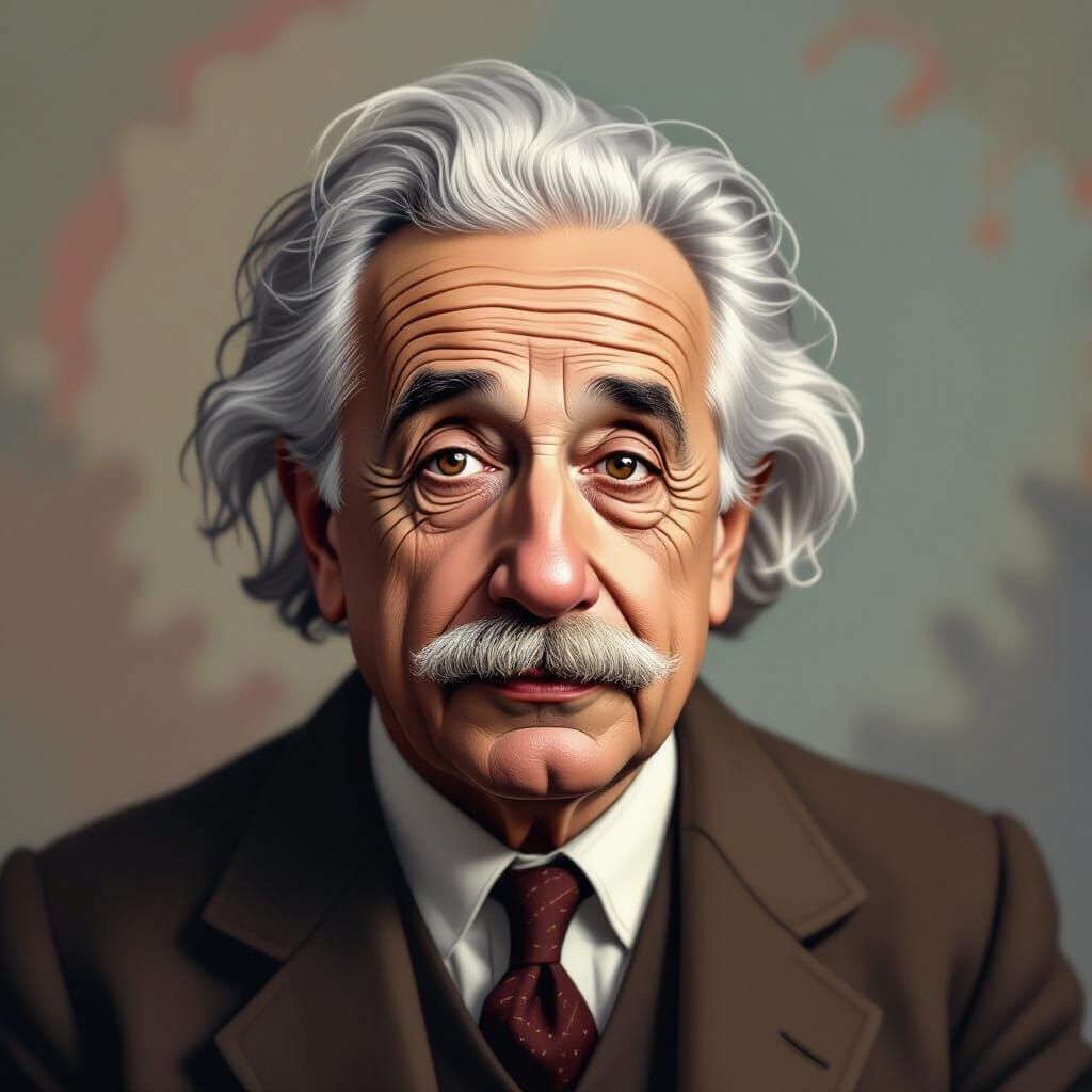 Einstein's Intense Gaze: A Hyperrealistic Portrait