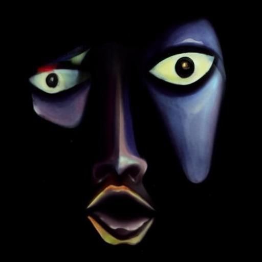 Uncanny Valley in Bright Watercolor Abstract Art