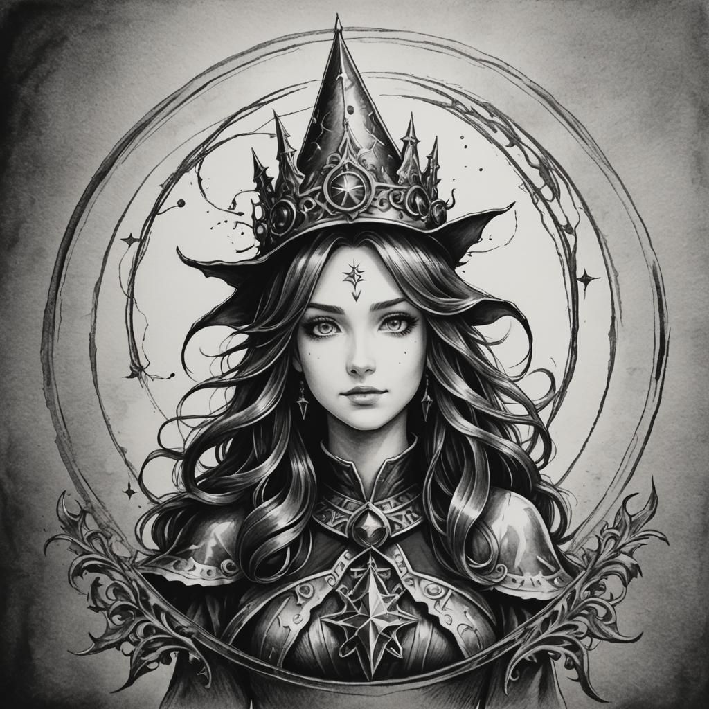 Good Witch Neptaria Logo in Charcoal