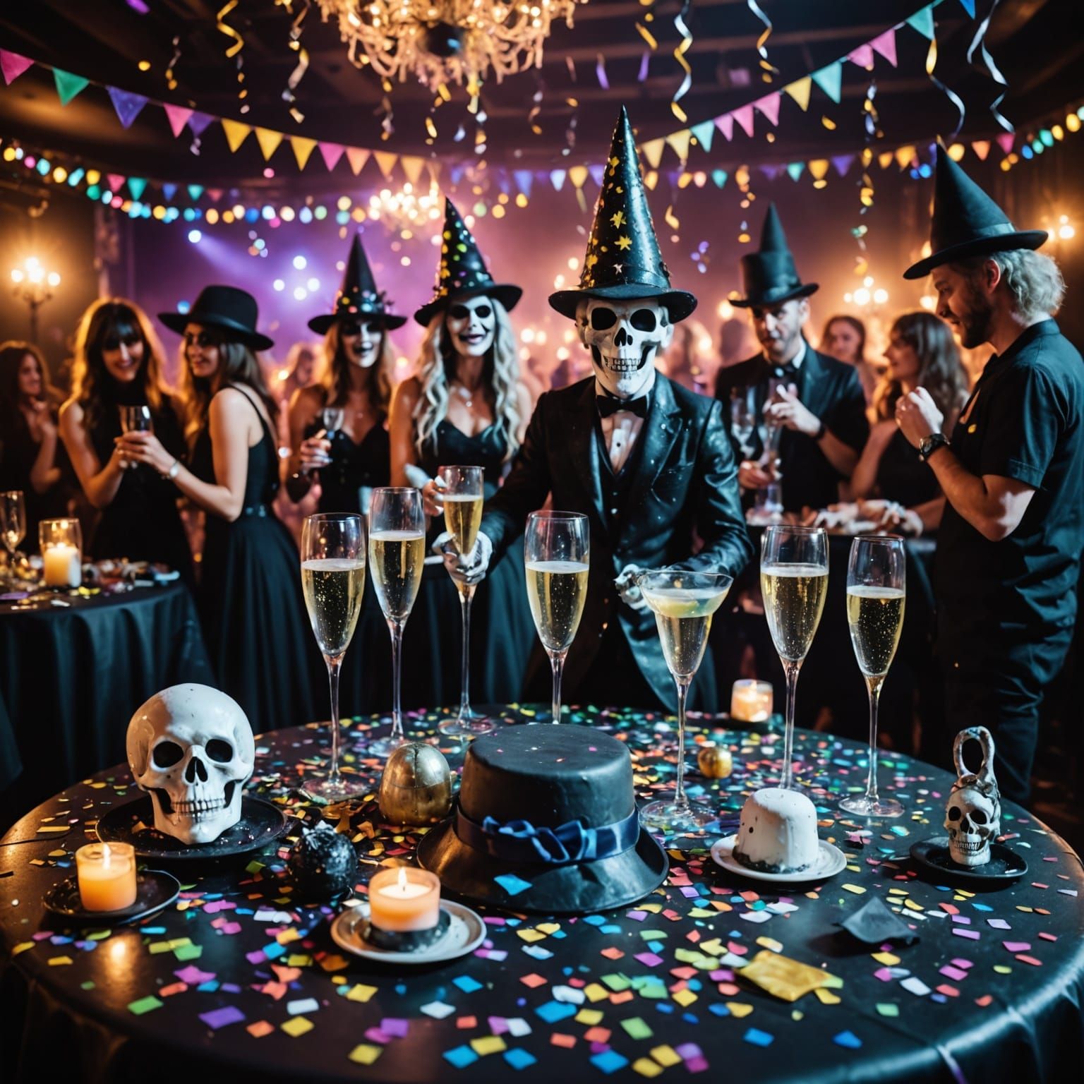 Haunted New Year's Gala With Ghostly Revelers