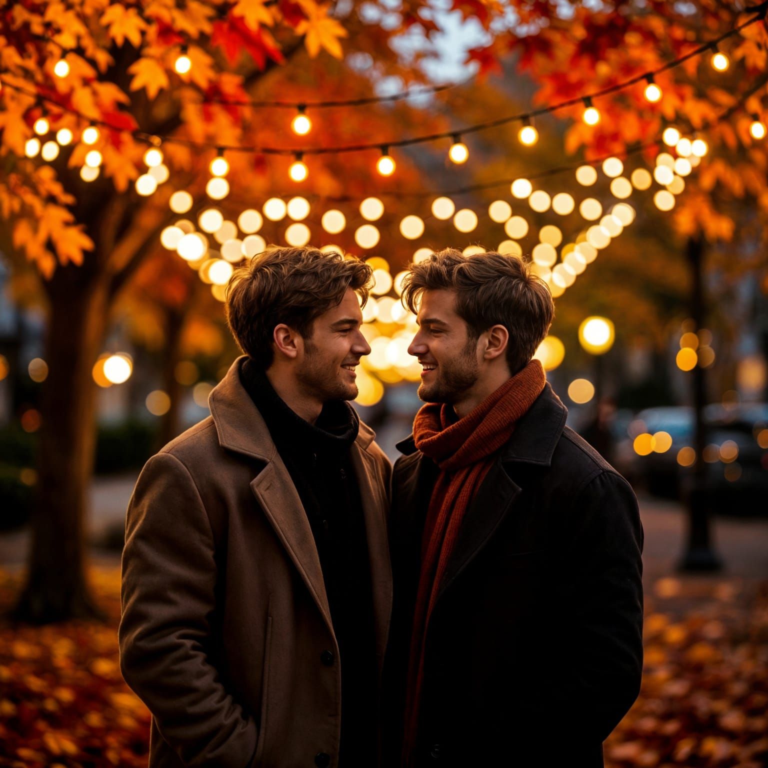 Romantic Autumn Date Night Under Golden Lights