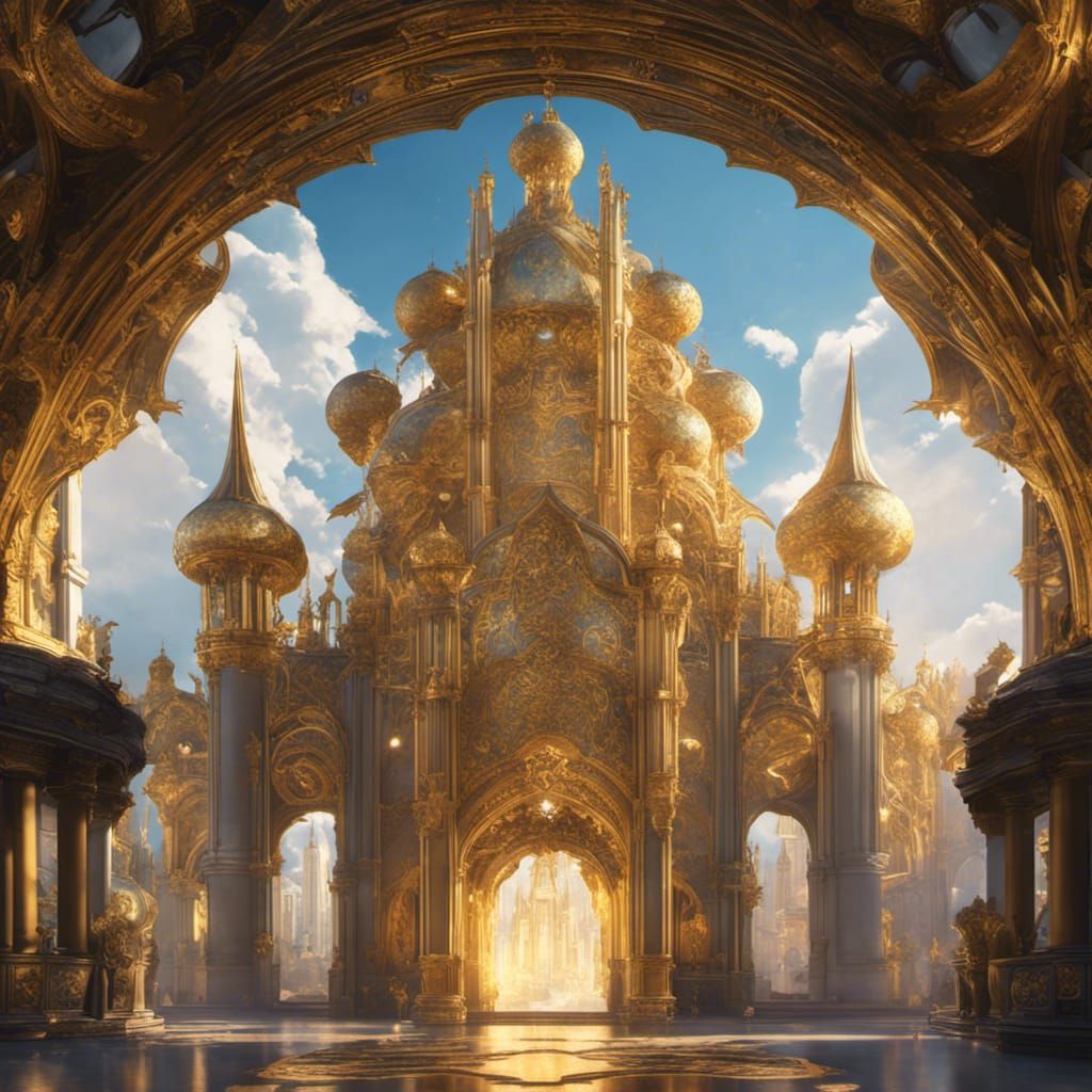 Golden City in Heaven, Art Nouveau Style
