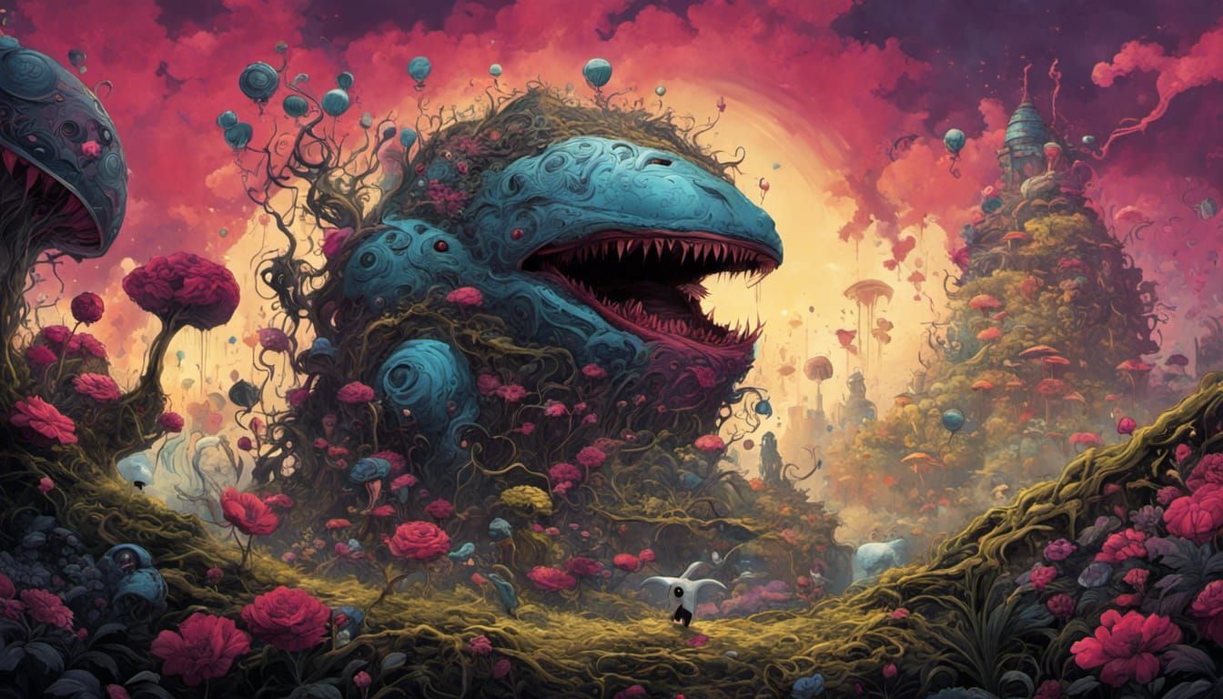 Surreal Digital Art: Final Breath in Street Art Style