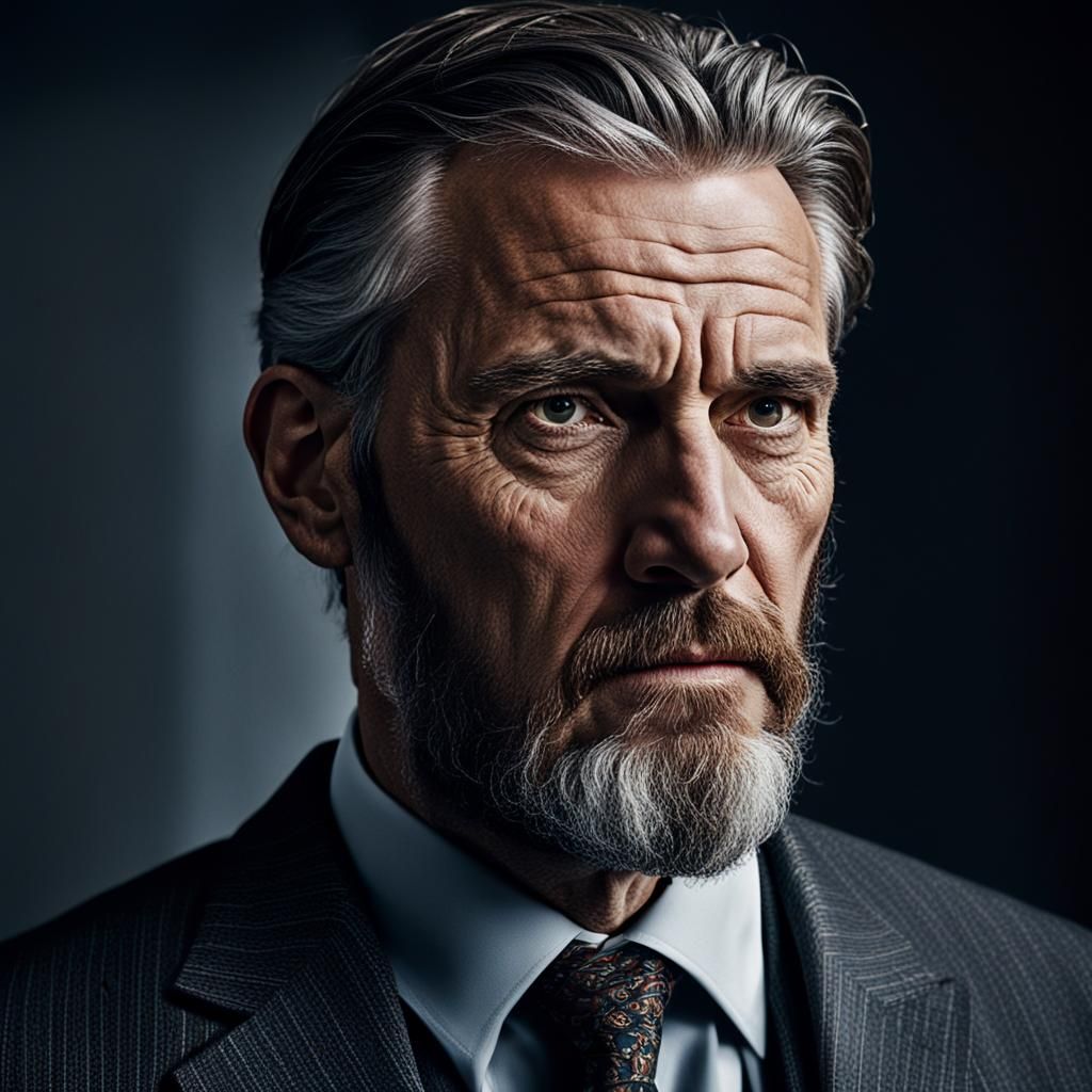 Photorealistic Portrait of a Bearded German Man