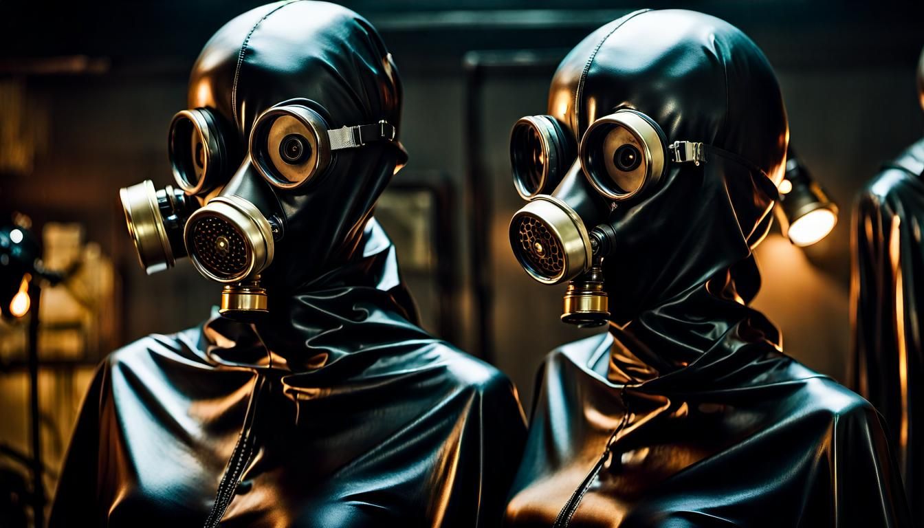 Industrial Gothic: Women in Latex Catsuits and Gasmasks