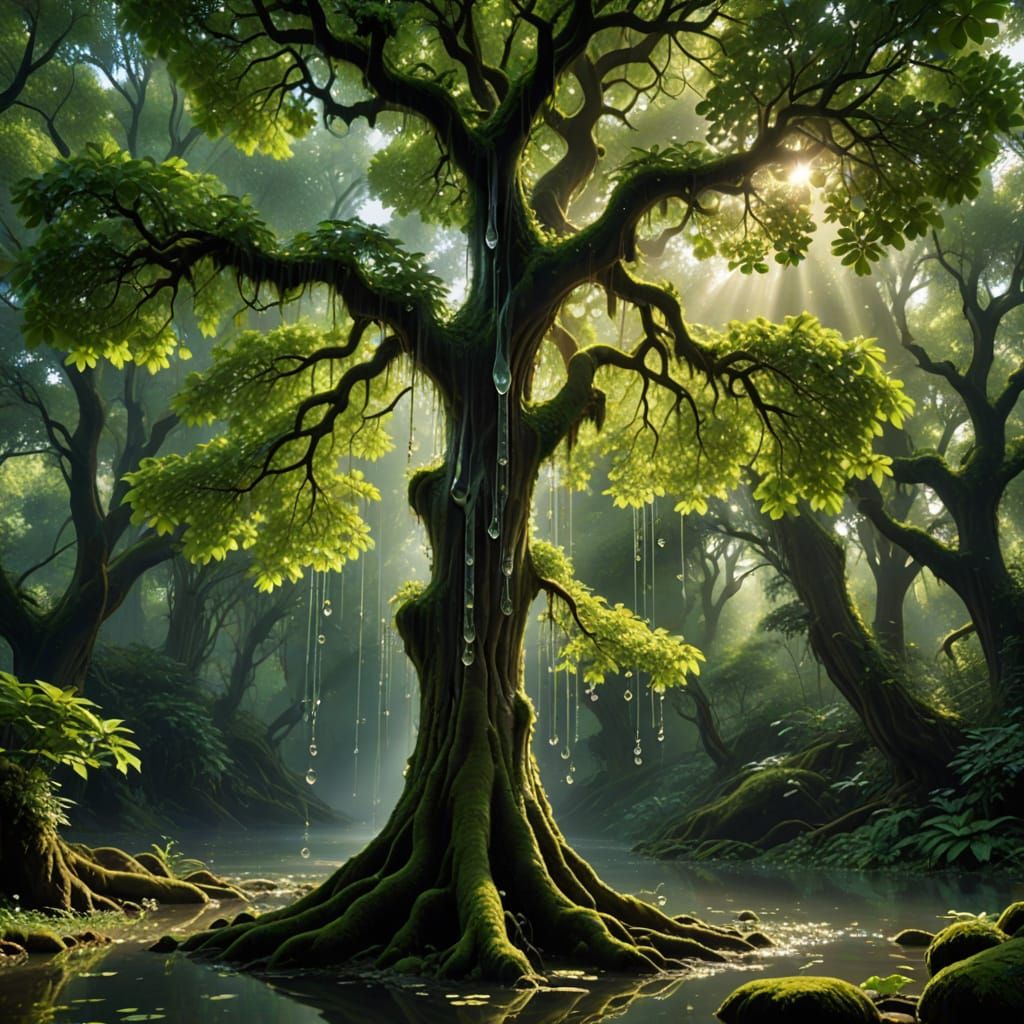 Enchanted Glass Tree Blooms in Weightless Space