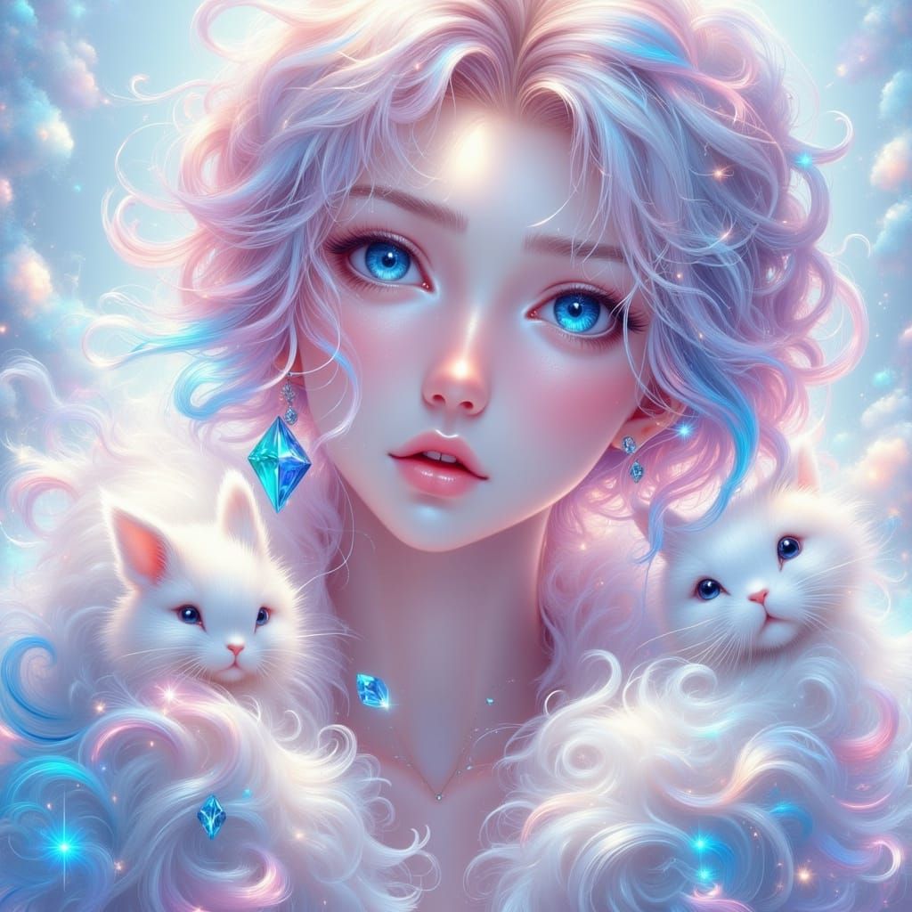 Androgynous Anime Character with Bunny