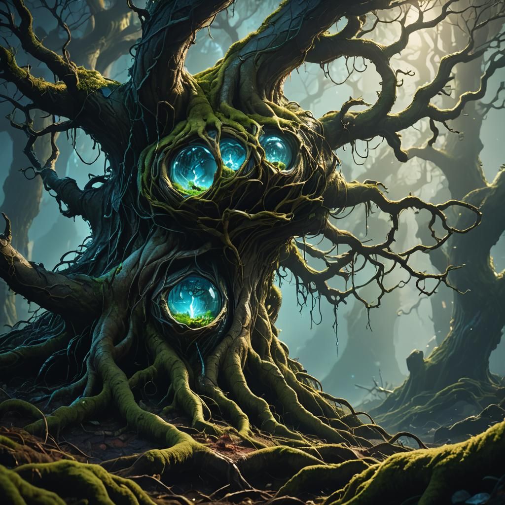 High Fantasy Bulbous Tree Growth Concept Art