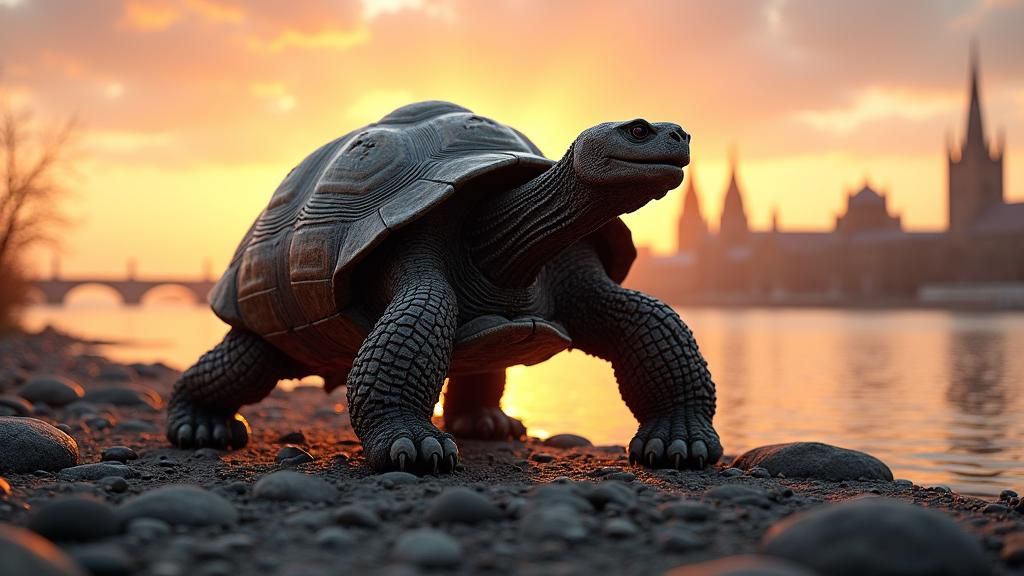 Giant Tortoise on the Rhine: Fantasy Illustration