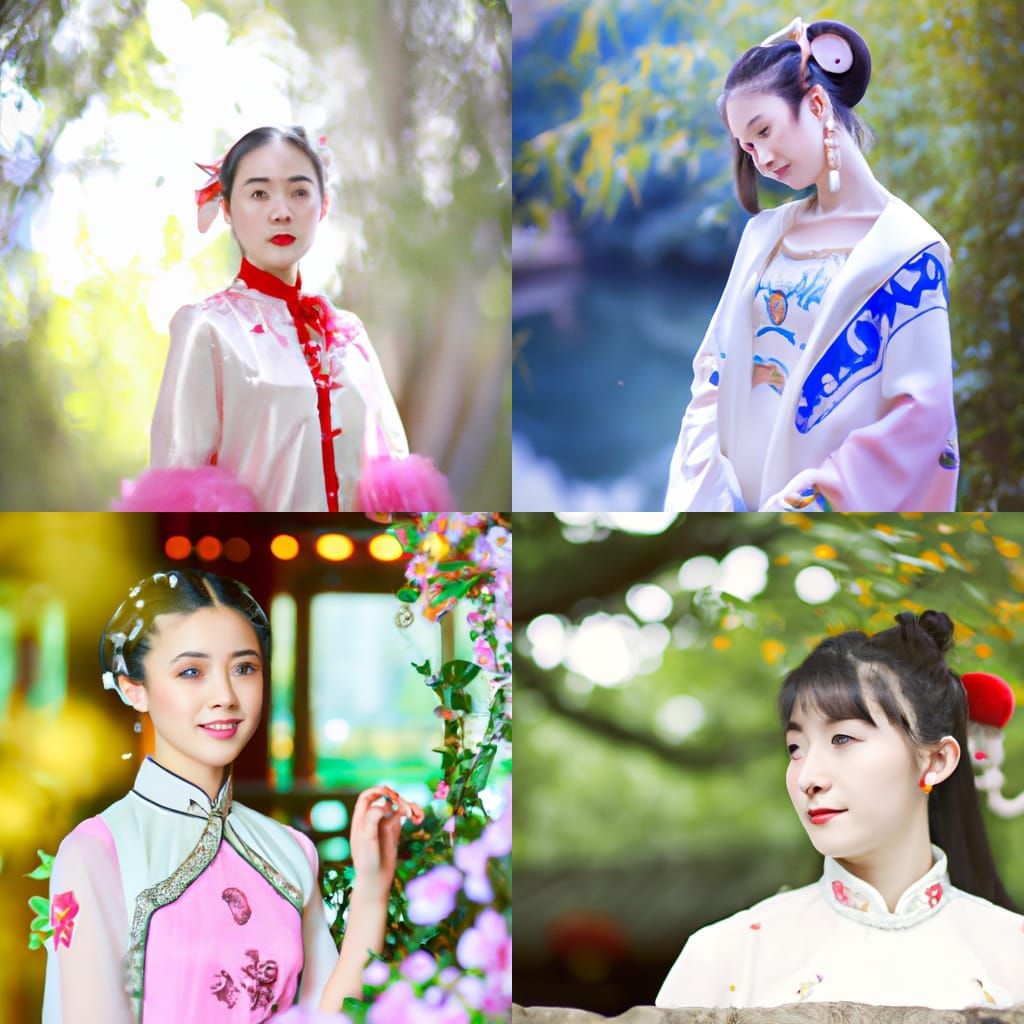 Young Chinese Woman in Traditional Dress Portrait