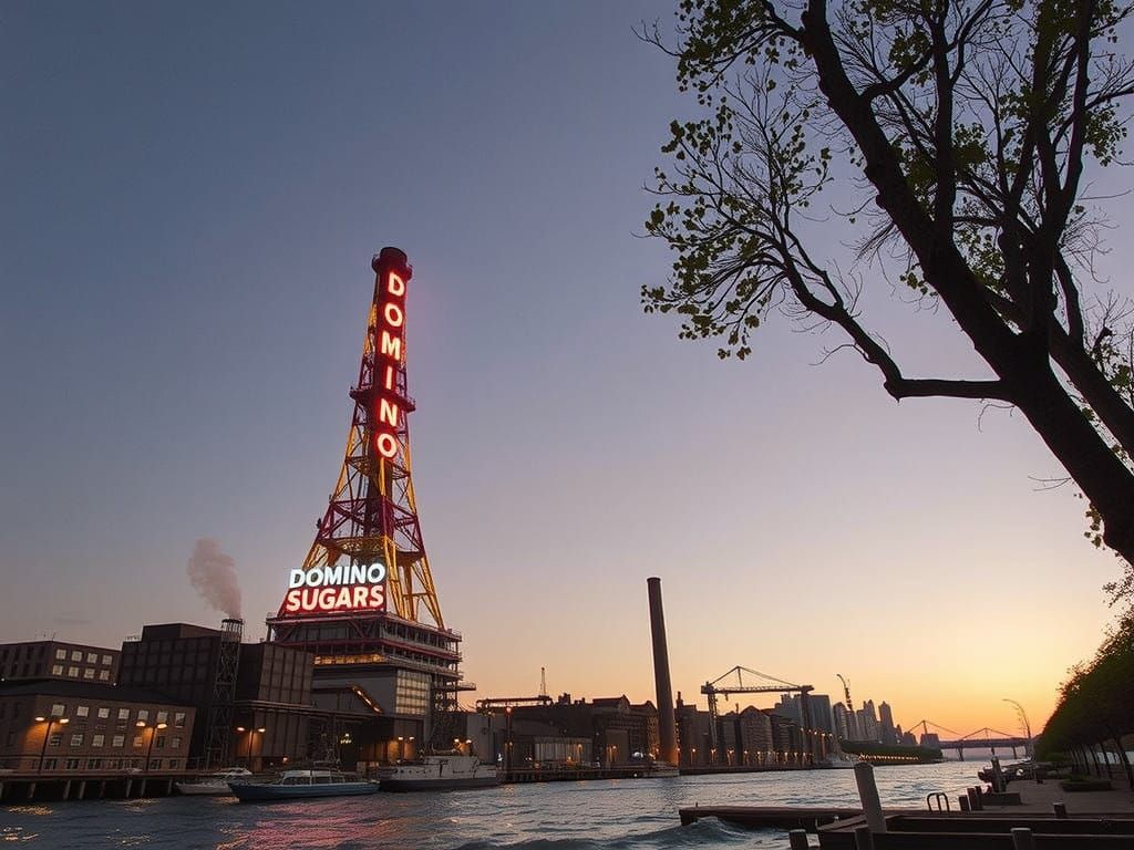Cyberpunk Industrial Complex at Night, Dominated by the Domi...