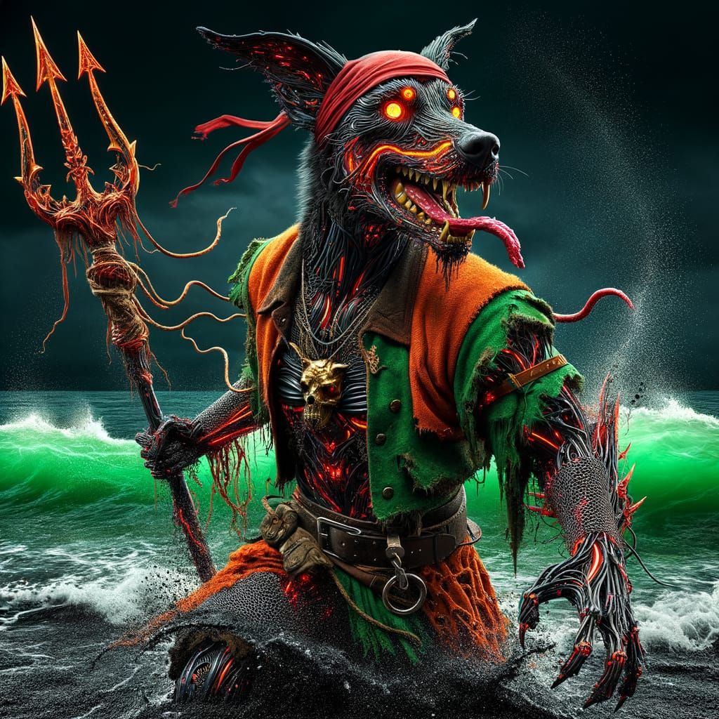 Ethereal Doberman Pirate in Hyper-Realistic New Age Cinemati...