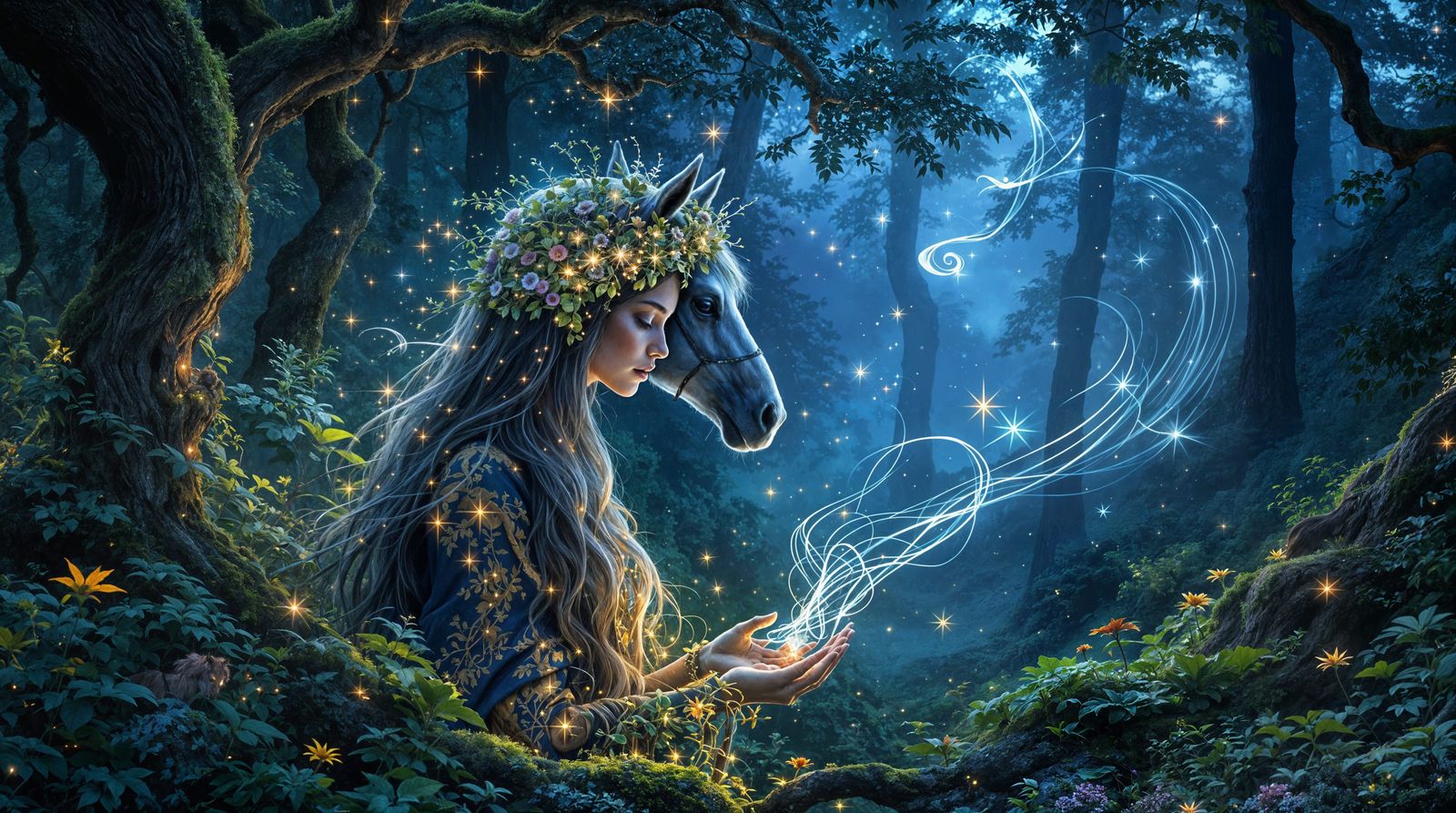 Wise Woman Conjures Enchanted Twilight Realm