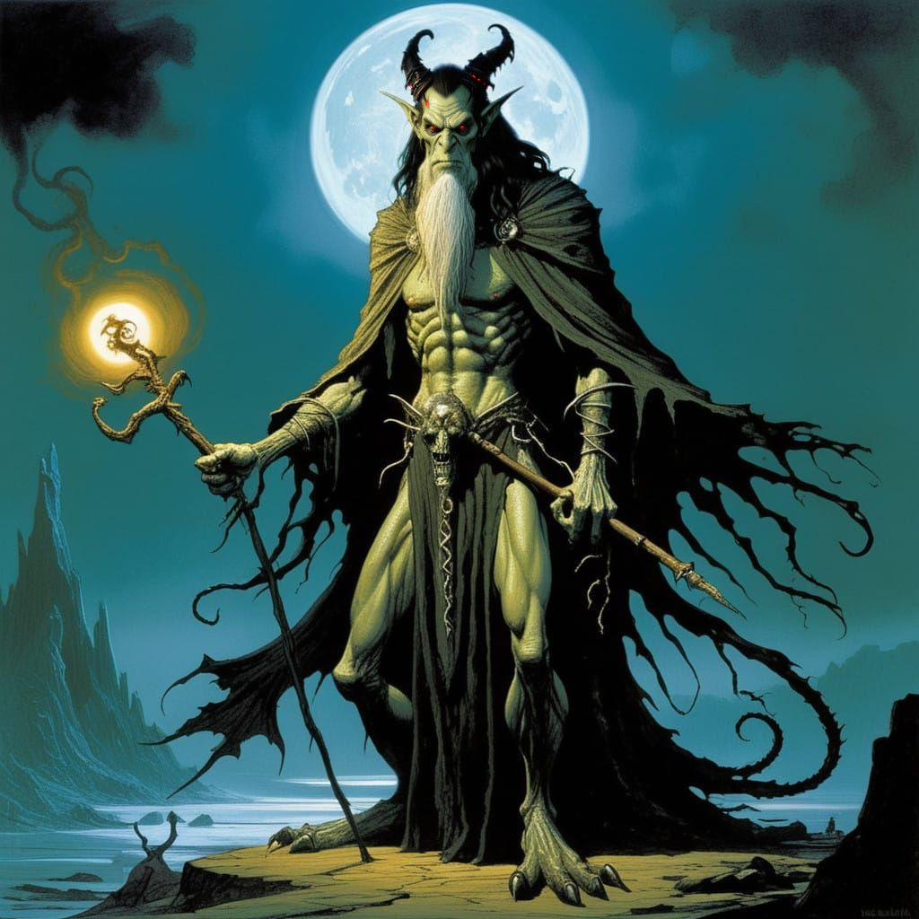 Surreal Dark Fantasy Creature Born from Ancient Incantation