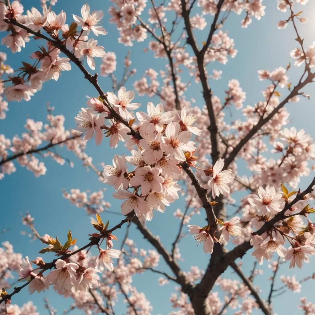 Dreamy Macro Photo of Cherry Blossom Tree