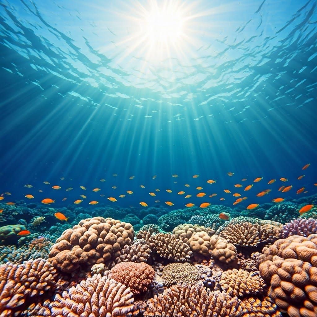 Ethereal Coral Reef Scene in Vibrant Hues