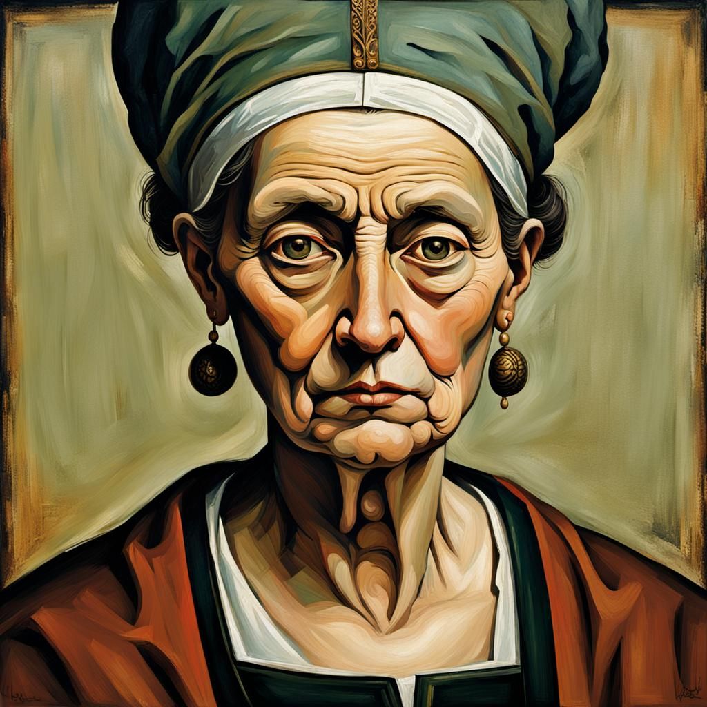 16th Century Matriarch Portrait in Abstract Style