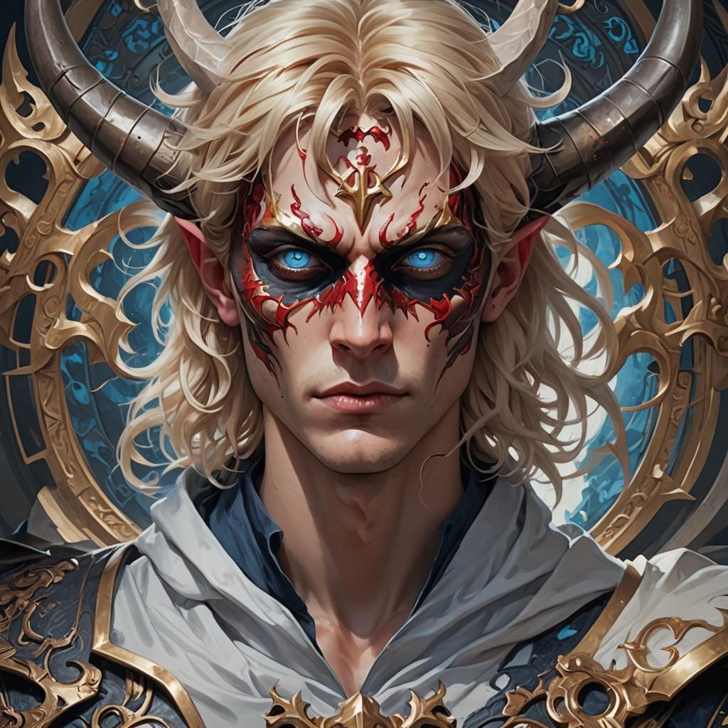 Demonic Mask Portrait in Artgerm Style